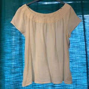 Off the shoulder cotton peasant top